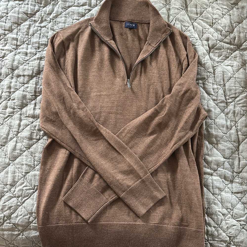 J.Crew Brown Half-Zip Sweater